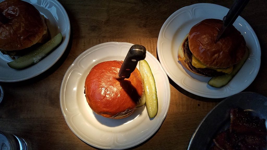 Au Cheval Burger with Knife